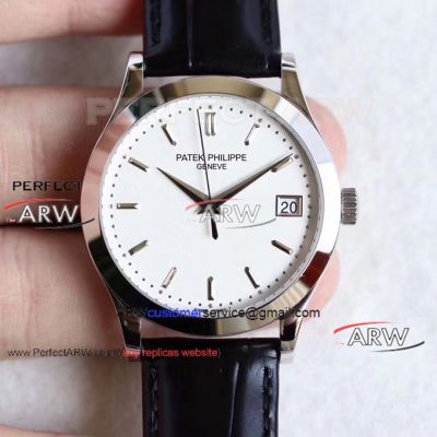 Perfect Replica Patek Philippe Calatrava White Face Watch